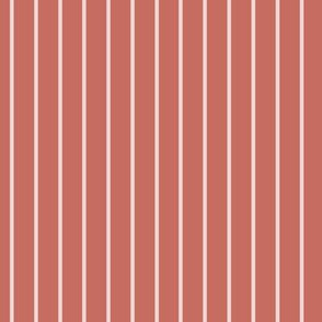 Vertical Pin Stripes on Terracotta