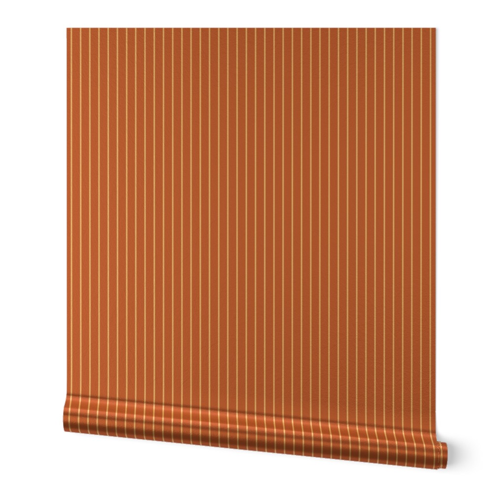 Small Vertical Pin Stripes on Terracotta