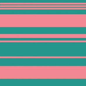 Horizontal Stripes pink and teal