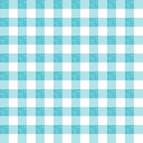 1/2" aquamarine linen buffalo check