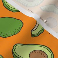 Avocado  Fabric on Orange