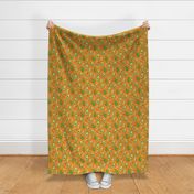 Avocado  Fabric on Orange