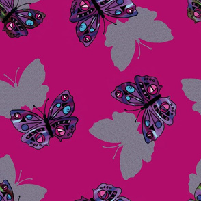 Butterfly shadow pink - Large