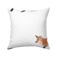 Fox Forest - Large Scattered Foxes on White