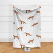 Fox Forest - Large Scattered Foxes on White