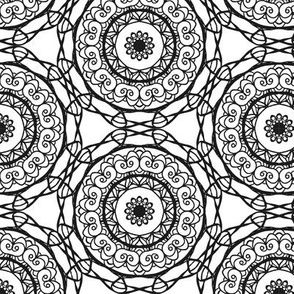 Mandala black on white