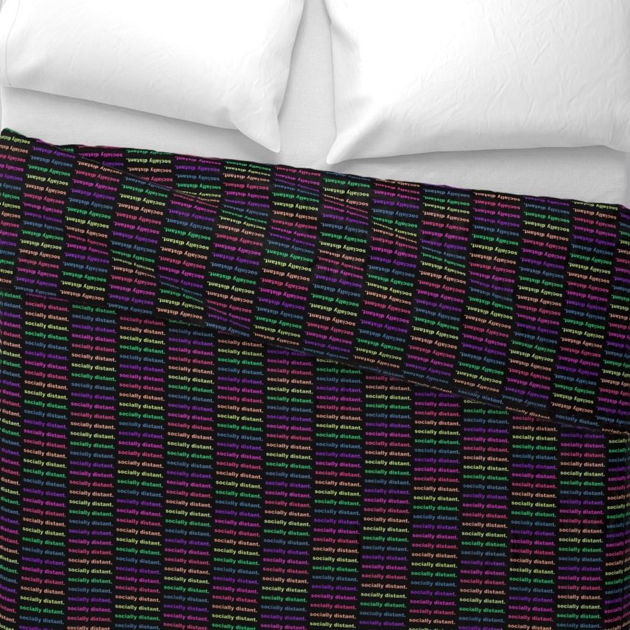 Socially distant rainbow stripes mask on black