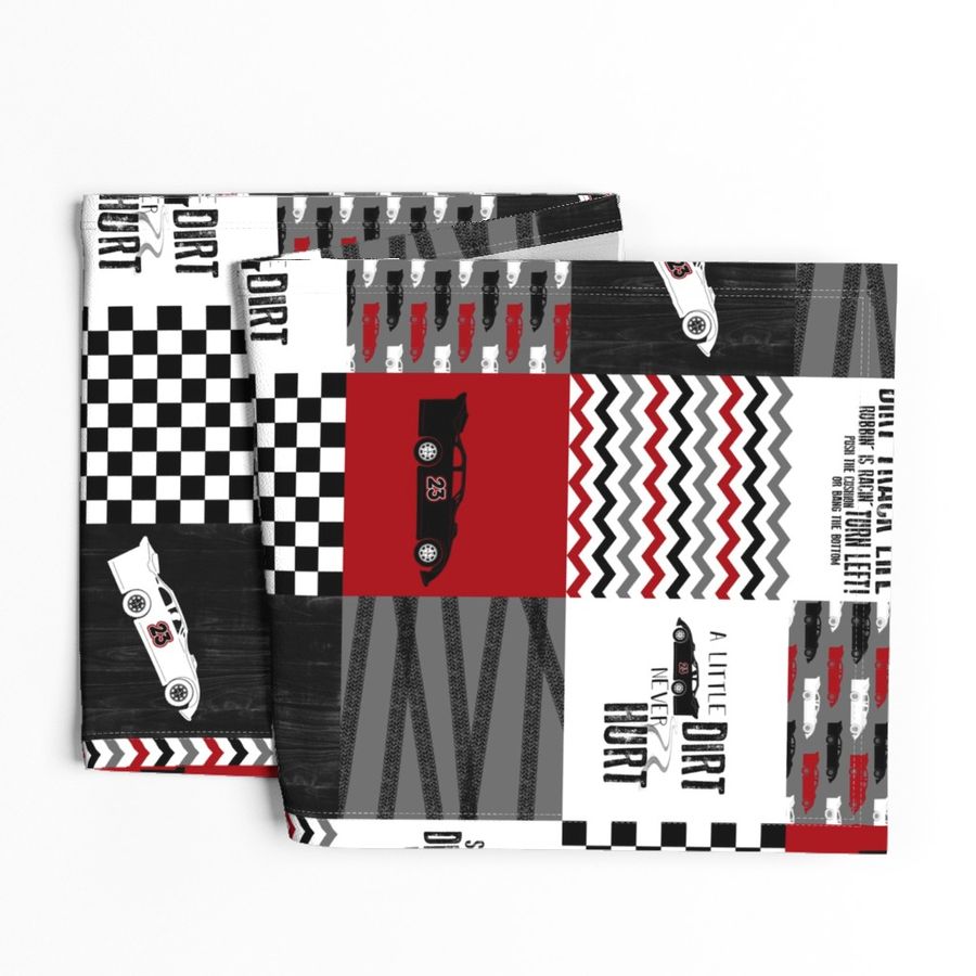 Dirt Track Life//Red//23 - Wholecloth Cheater Quilt