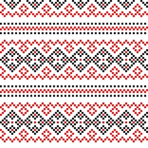 Folk Slavic Ornament - Strength of the Seeding Field - Pixel Ethno Pattern - Large