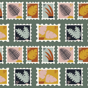 Plant Stamps Fat Quarter