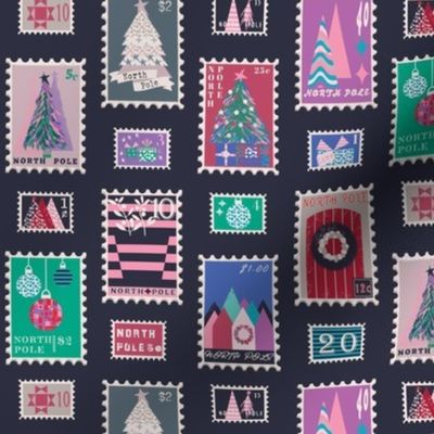 Vintage christmas stamps - Nashifruitdesigns