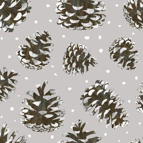 Snowy Pinecones -  neutral christmas