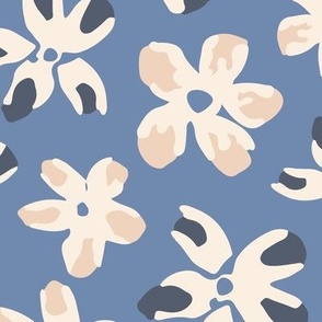 Blossom Fun blue / abstract and playful floral pattern 