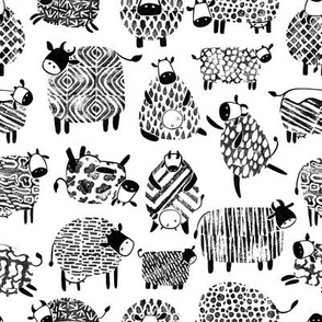 Monochrome cows