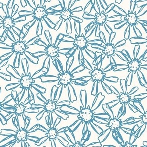 Floral Lace / medium scale / turquoise delicate floral