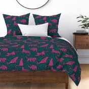 Jungle cat - dark teal