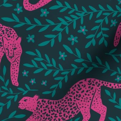 Jungle cat - dark teal