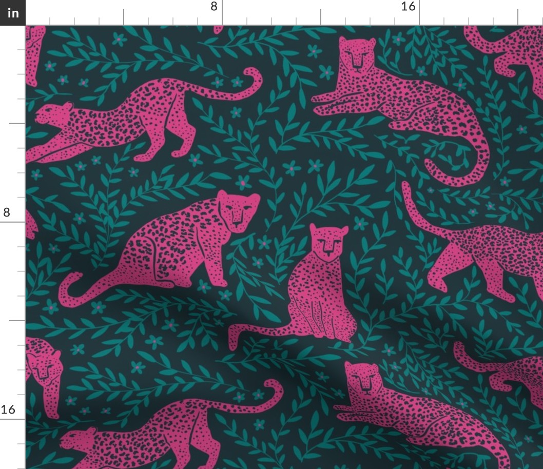 Jungle cat - dark teal