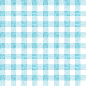 1/2" turquoise blue linen buffalo check