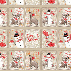 Snowman and Forest friends stamps medium scale