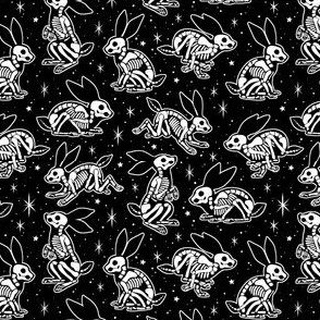  Rabbit Skeletons Black 1/2 Size