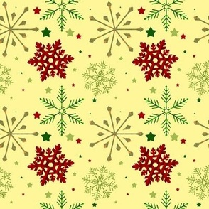 Christmas Snowflakes on Yellow // 8x8