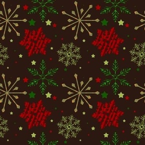 Christmas Snowflakes Dark // 8x8