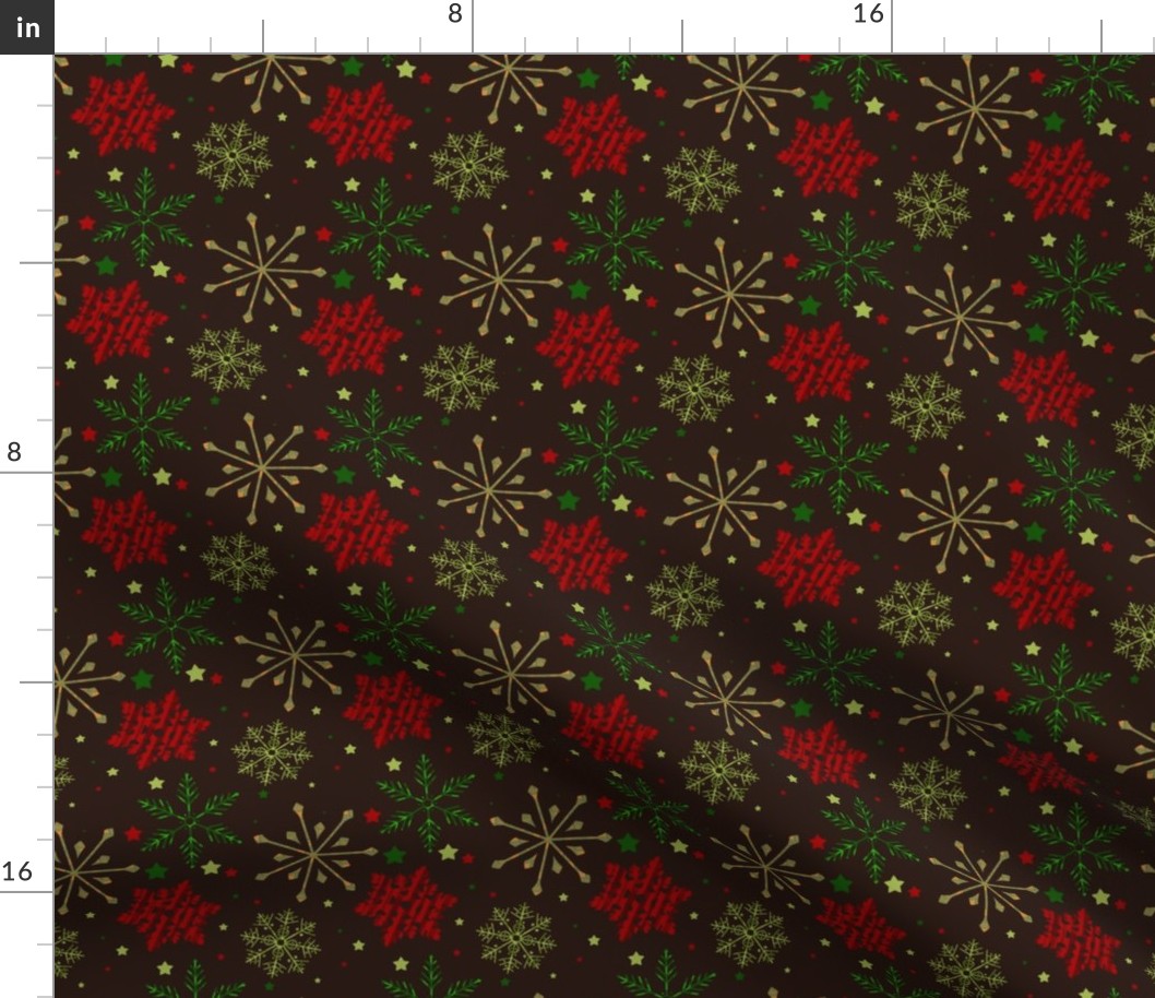 Christmas Snowflakes Dark // 8x8
