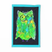 owl tea towel