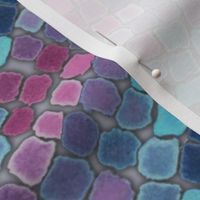 Watercolor mosaic pink and blue
