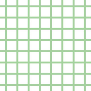 Narrow retro check - green on white