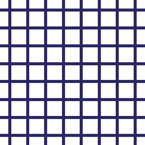 Narrow retro check - navy blue on white