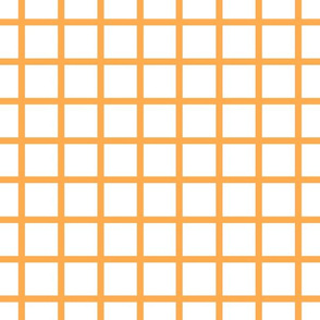 Narrow retro check - orange on white