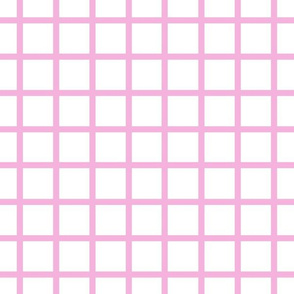 Narrow retro check - pink on white