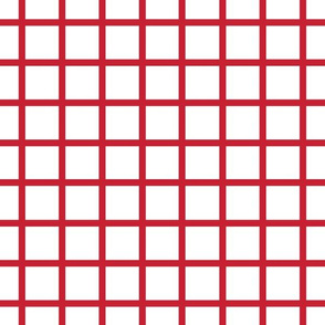 Narrow retro check - red on white