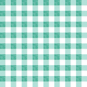 1/2" turquoise green linen buffalo check