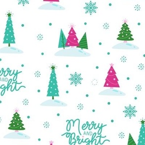 Merry and Bright on white