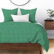 Deep green with narrow retro white check