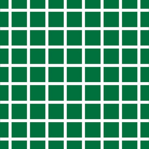 Deep green with narrow retro white check