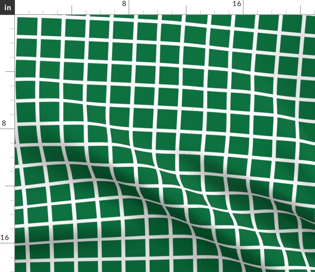 Deep green with narrow retro white check