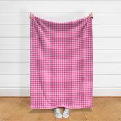 Deep pink with narrow retro white check