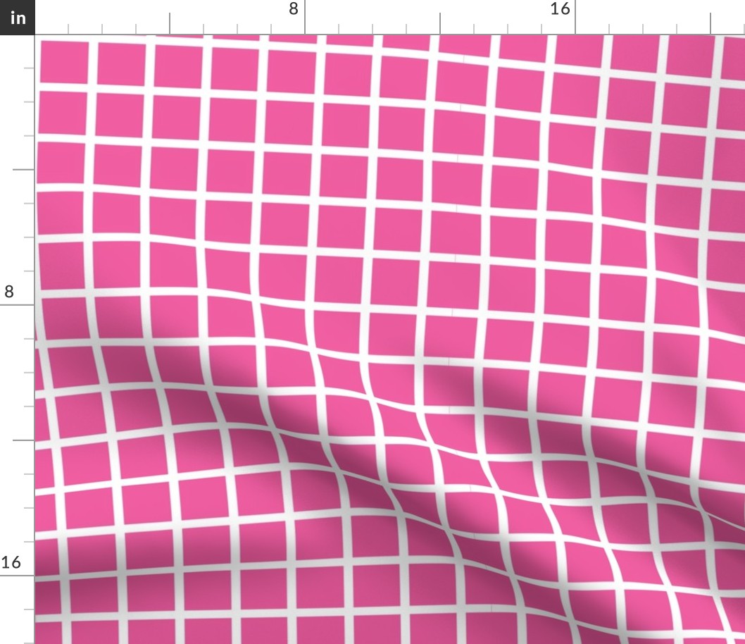 Deep pink with narrow retro white check