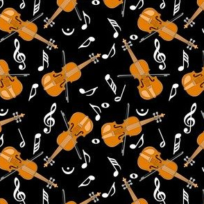 Violin White Music Notes