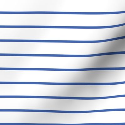 Narrow royal blue stripe on white - horizontal