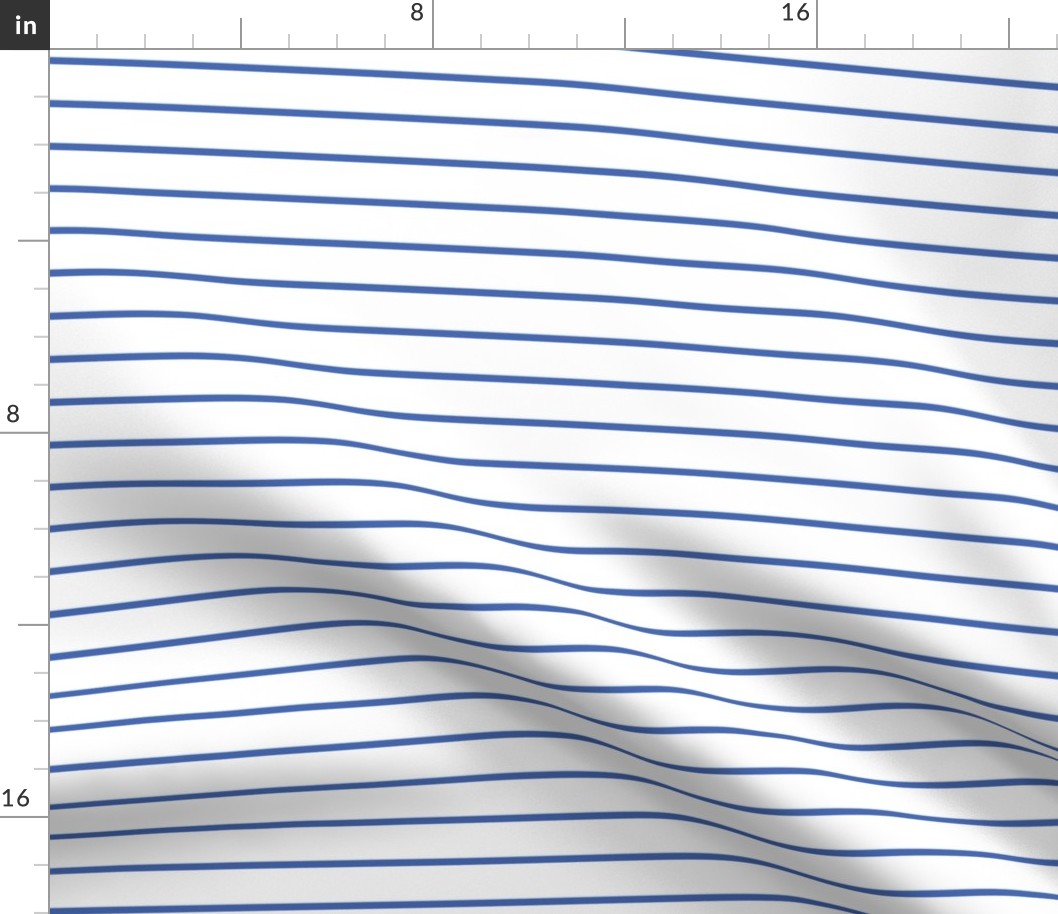 Narrow royal blue stripe on white - horizontal