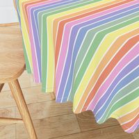 Bright pastel rainbow and white stripes - vertical - small