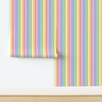 Bright pastel rainbow and white stripes - vertical - small