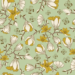 Magnolias in yellow