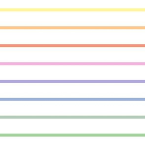\intage white and rainbow pastel stripes horizontal narrow (small)