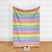 Bright pastel rainbow and white stripes horizontal (extra large)